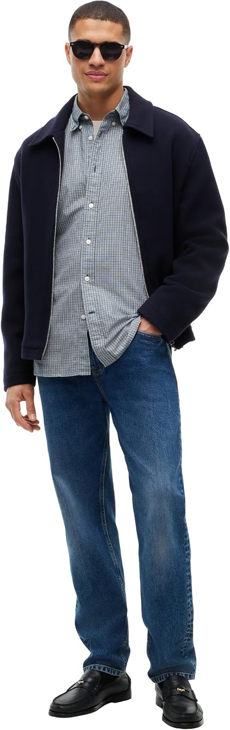 image:imageTommy Hilfiger Mens Long Sleeve Oxford Shirts in Regular Fit Mens Button Down Shirts Also Available in Big and TallOrnamental Green Check Wash