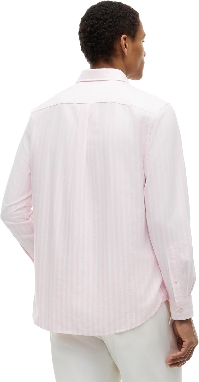 image:imageTommy Hilfiger Mens Long Sleeve Oxford Shirts in Regular Fit Mens Button Down Shirts Also Available in Big and TallRose Petal Stripe