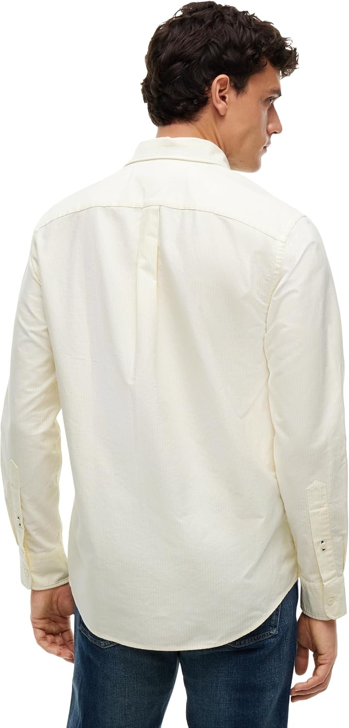 image:imageTommy Hilfiger Mens Long Sleeve Oxford Shirts in Regular Fit Mens Button Down Shirts Also Available in Big and TallSunflower Yellow Stripe