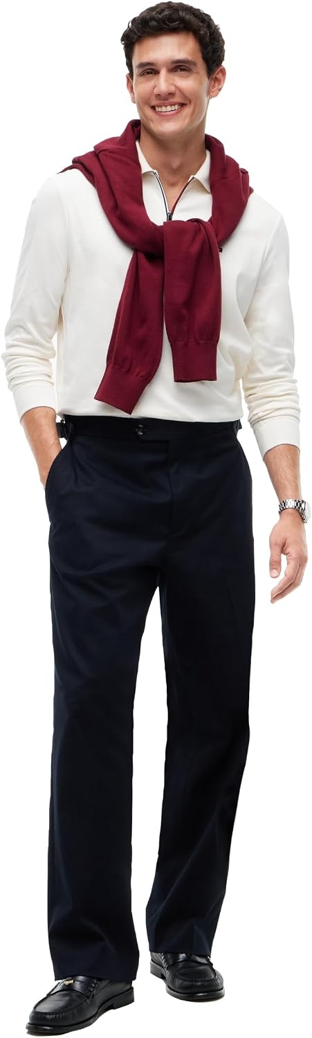 image:imageTommy Hilfiger Mens Long Sleeve Zip Polo Shirts in Regular Fit with Liquid CottonIvory Petal