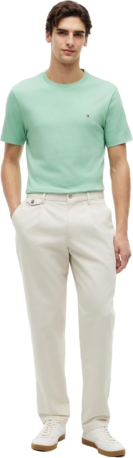 image:imageTommy Hilfiger Mens Short Sleeve Cotton Crewneck TShirts in Regular FitCut Grass