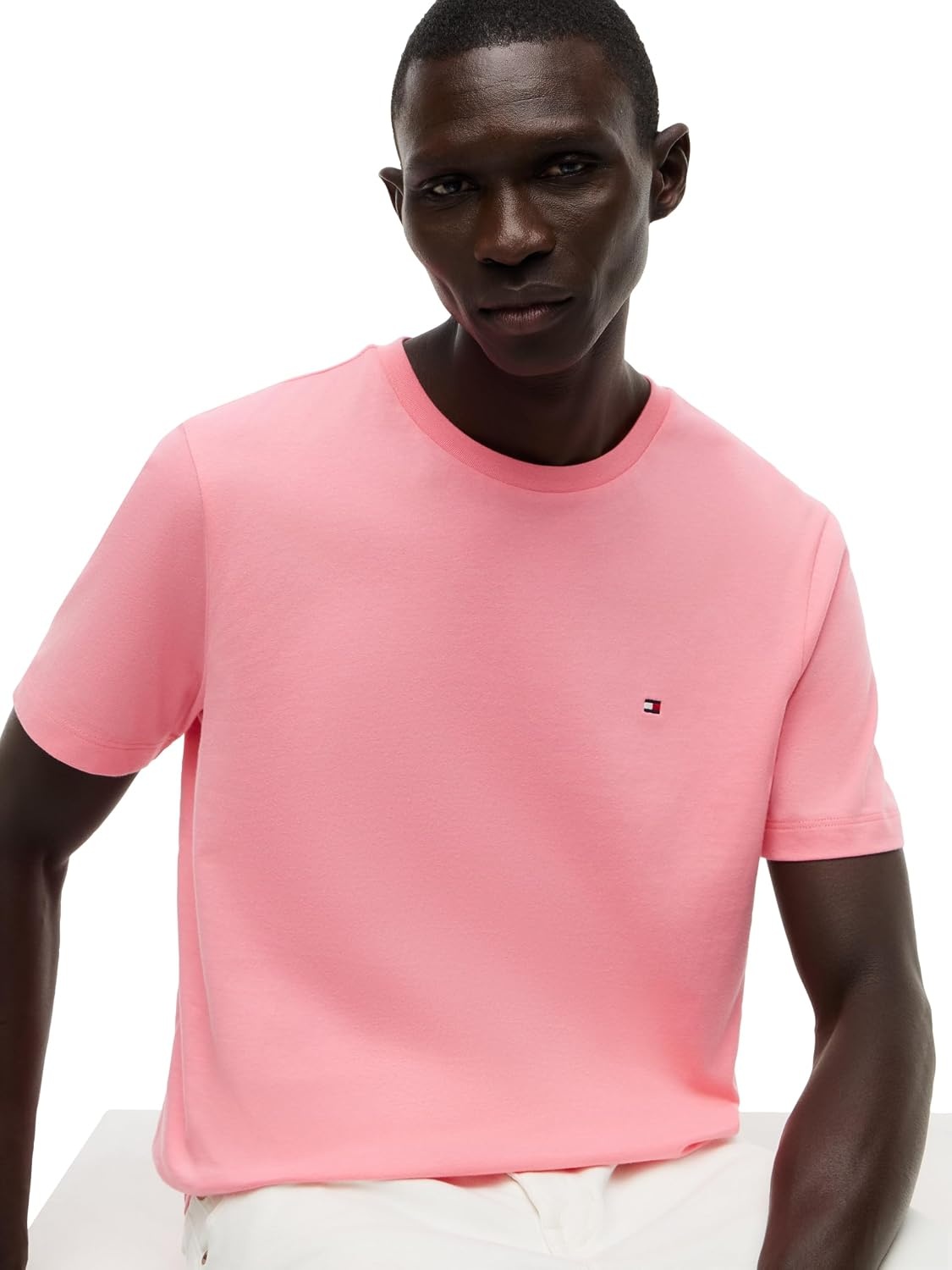 image:imageTommy Hilfiger Mens Short Sleeve Cotton Crewneck TShirts in Regular FitDoll Pink