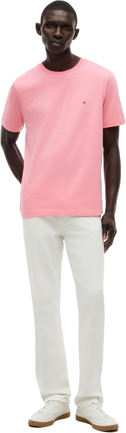 image:imageTommy Hilfiger Mens Short Sleeve Cotton Crewneck TShirts in Regular FitDoll Pink