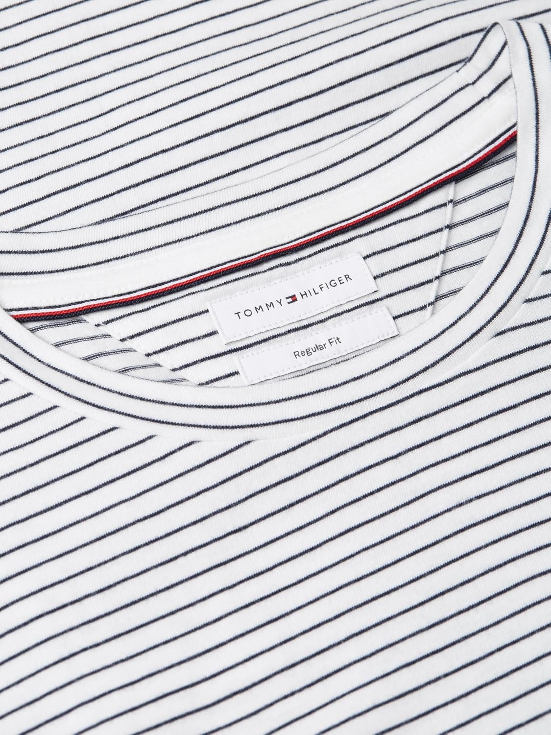 image:imageTommy Hilfiger Mens Short Sleeve Cotton Crewneck TShirts in Regular FitEcruDesert Sky Stripe