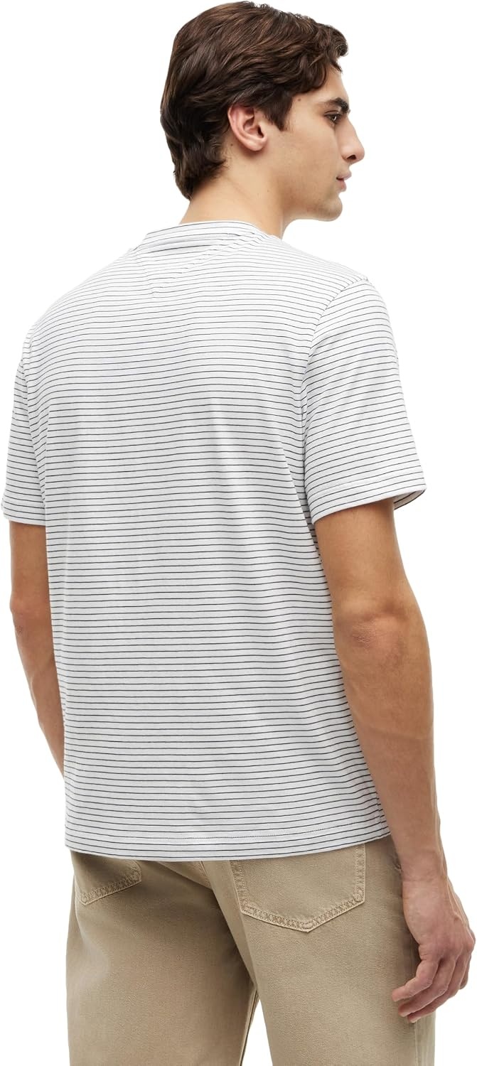 image:imageTommy Hilfiger Mens Short Sleeve Cotton Crewneck TShirts in Regular FitEcruDesert Sky Stripe