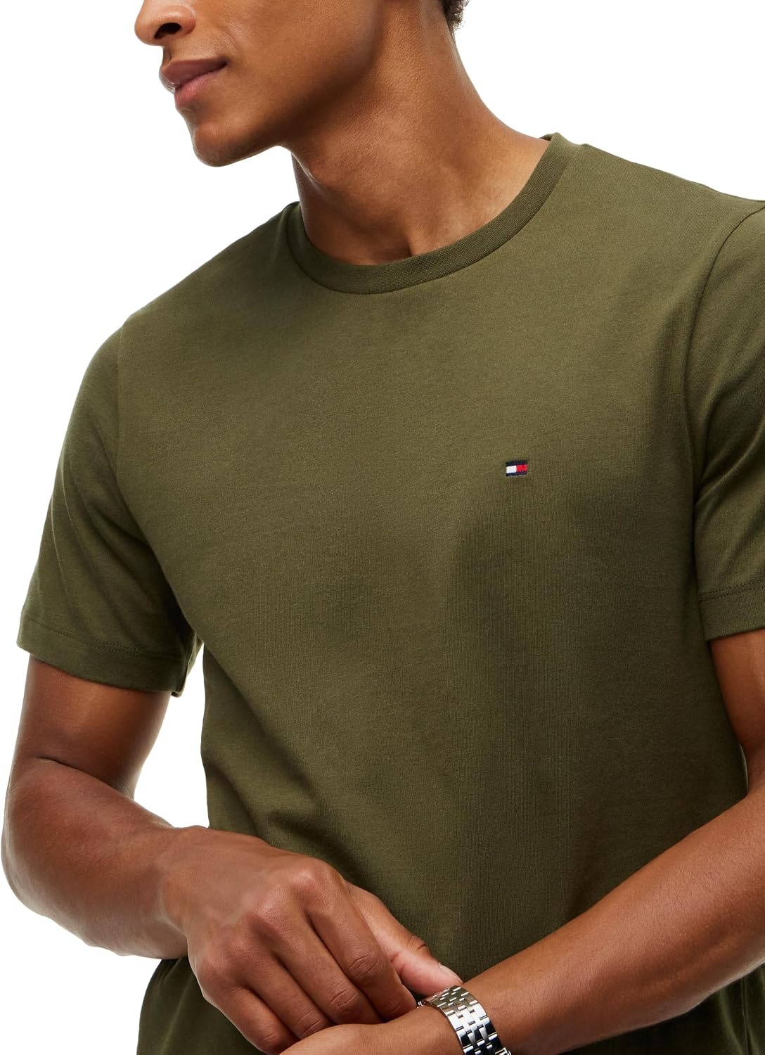 image:imageTommy Hilfiger Mens Short Sleeve Cotton Crewneck TShirts in Regular FitHuntsman Green