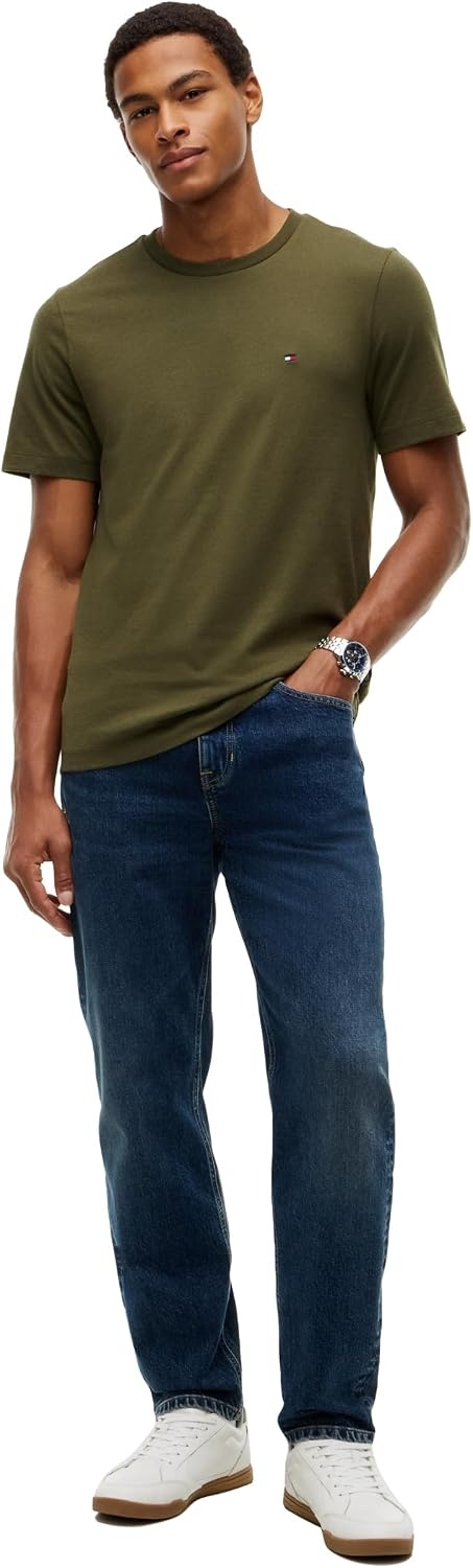 image:imageTommy Hilfiger Mens Short Sleeve Cotton Crewneck TShirts in Regular FitHuntsman Green