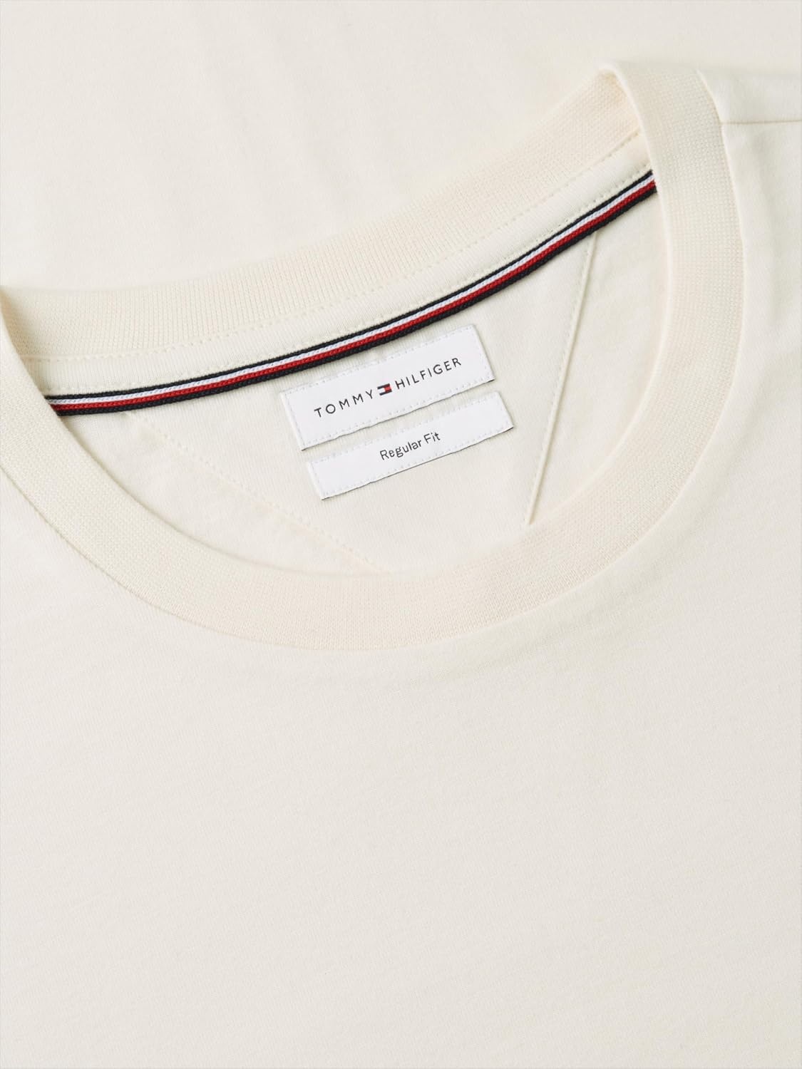 image:imageTommy Hilfiger Mens Short Sleeve Cotton Crewneck TShirts in Regular FitIvory Petal