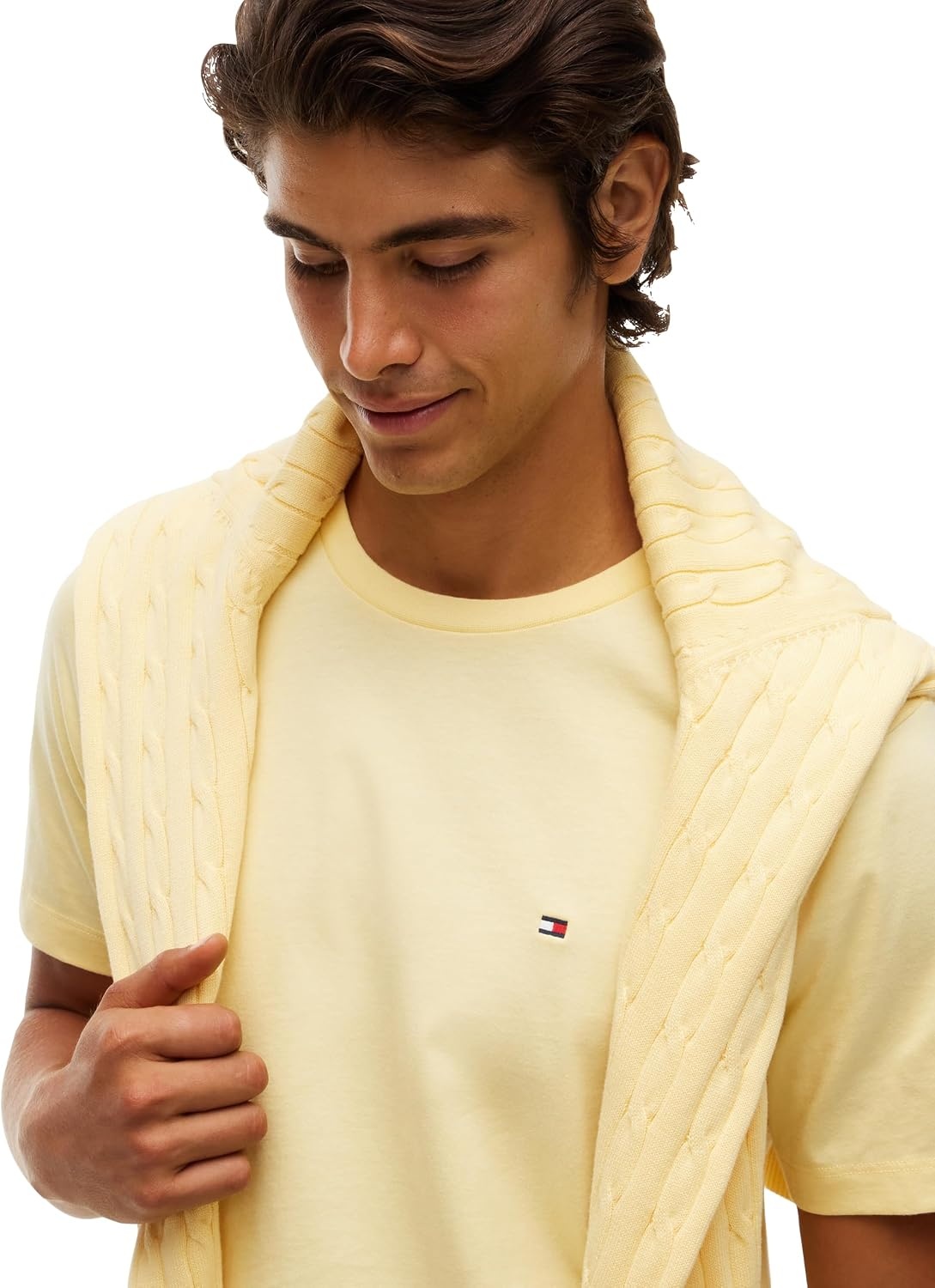 image:imageTommy Hilfiger Mens Short Sleeve Cotton Crewneck TShirts in Regular FitLight Daffodil