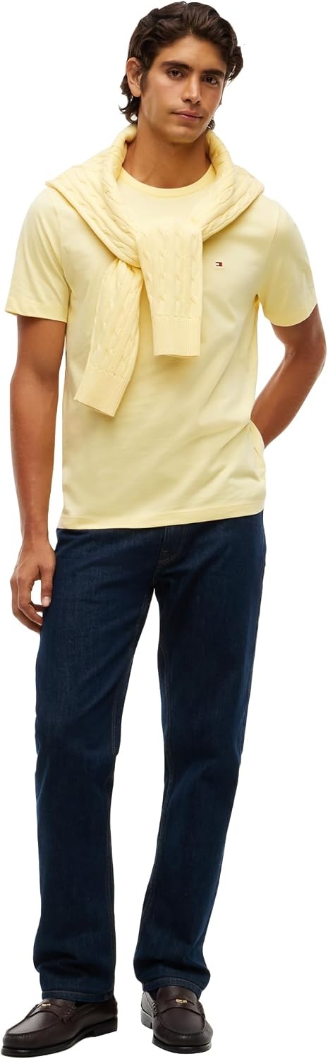 image:imageTommy Hilfiger Mens Short Sleeve Cotton Crewneck TShirts in Regular FitLight Daffodil