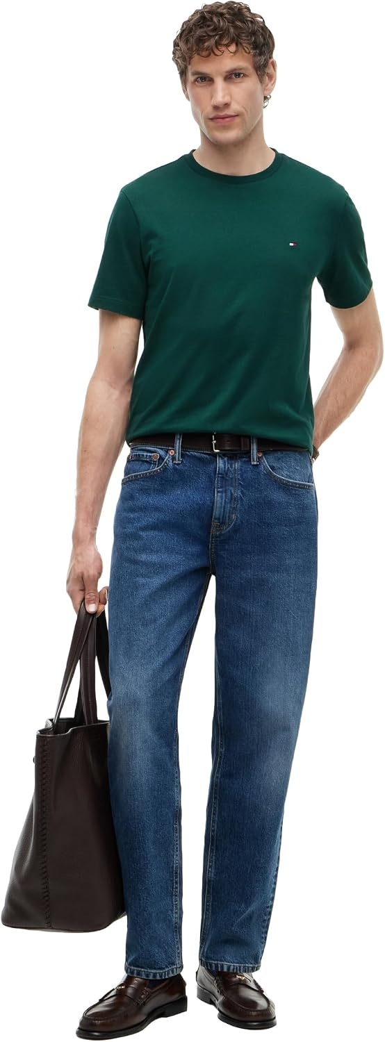 image:imageTommy Hilfiger Mens Short Sleeve Cotton Crewneck TShirts in Regular FitOrnamental Green