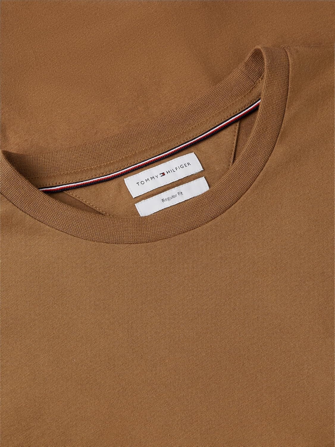 image:imageTommy Hilfiger Mens Short Sleeve Cotton Crewneck TShirts in Regular FitTimeless Tawny