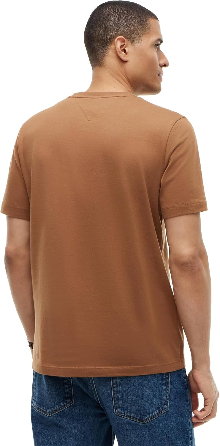 image:imageTommy Hilfiger Mens Short Sleeve Cotton Crewneck TShirts in Regular FitTimeless Tawny