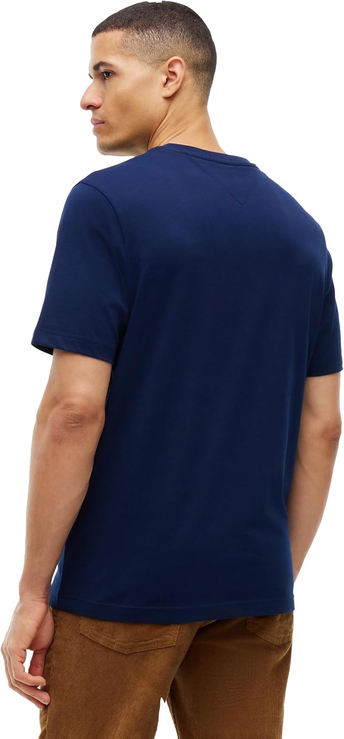 image:imageTommy Hilfiger Mens Short Sleeve Cotton Crewneck Tonal Logo Graphic TShirtsCarbon Navy