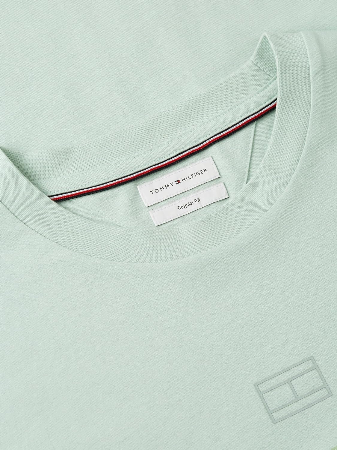 image:imageTommy Hilfiger Mens Short Sleeve Cotton Crewneck Tonal Logo Graphic TShirtsMinty Essence