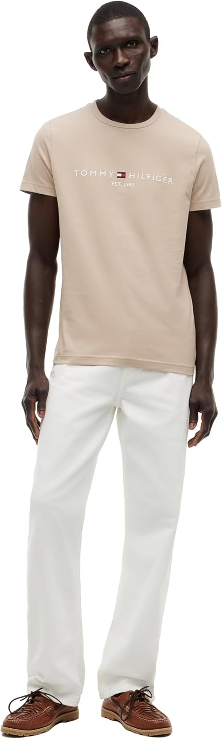 image:imageTommy Hilfiger Mens Short Sleeve Cotton Graphic TShirts with Embroidered LogoBatique Khaki