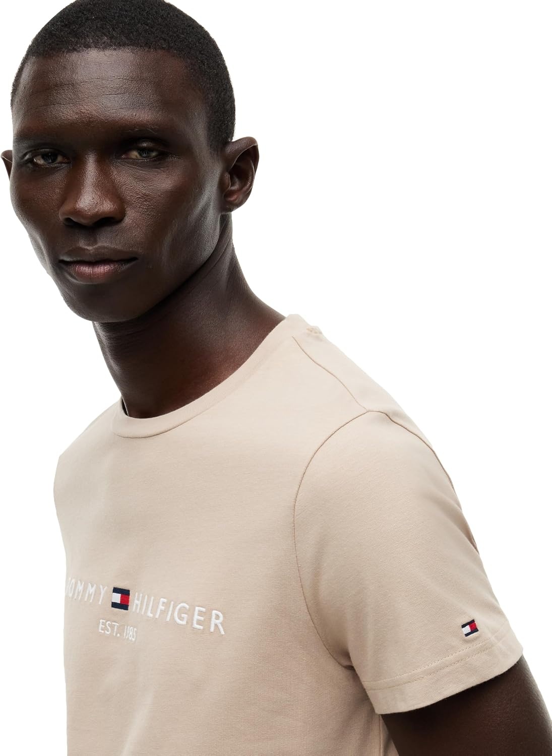 image:imageTommy Hilfiger Mens Short Sleeve Cotton Graphic TShirts with Embroidered LogoBatique Khaki