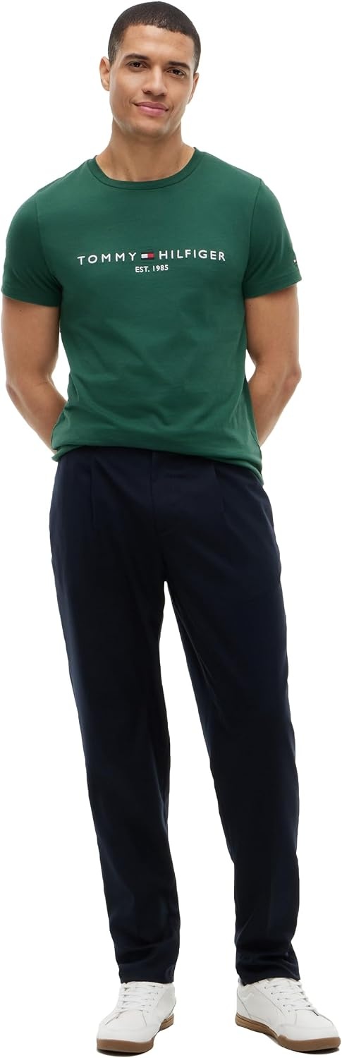 image:imageTommy Hilfiger Mens Short Sleeve Cotton Graphic TShirts with Embroidered LogoOrnamental Green