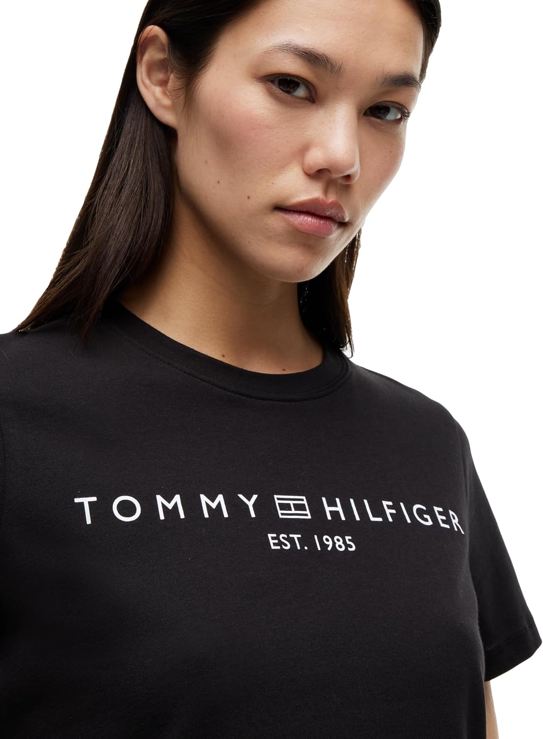 image:imageTommy Hilfiger Womens Short Sleeve Cotton Graphic Logo Crew Neck TShirtsBlack