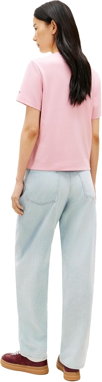 image:imageTommy Hilfiger Womens Short Sleeve Cotton Graphic Logo Crew Neck TShirtsBonita Pink