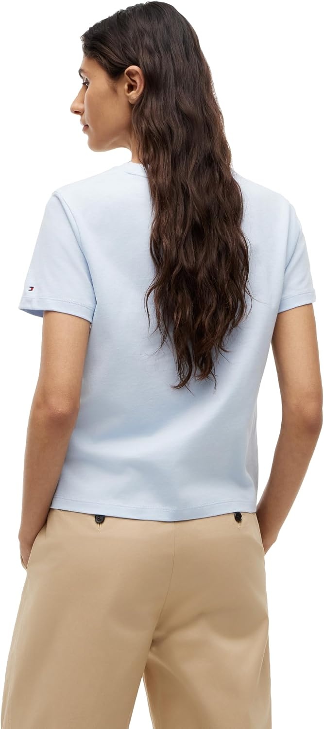 image:imageTommy Hilfiger Womens Short Sleeve Cotton Graphic Logo Crew Neck TShirtsBreezy Blue