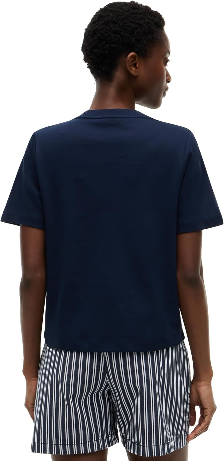 image:imageTommy Hilfiger Womens Short Sleeve Cotton Graphic Logo Crew Neck TShirtsDark Blue