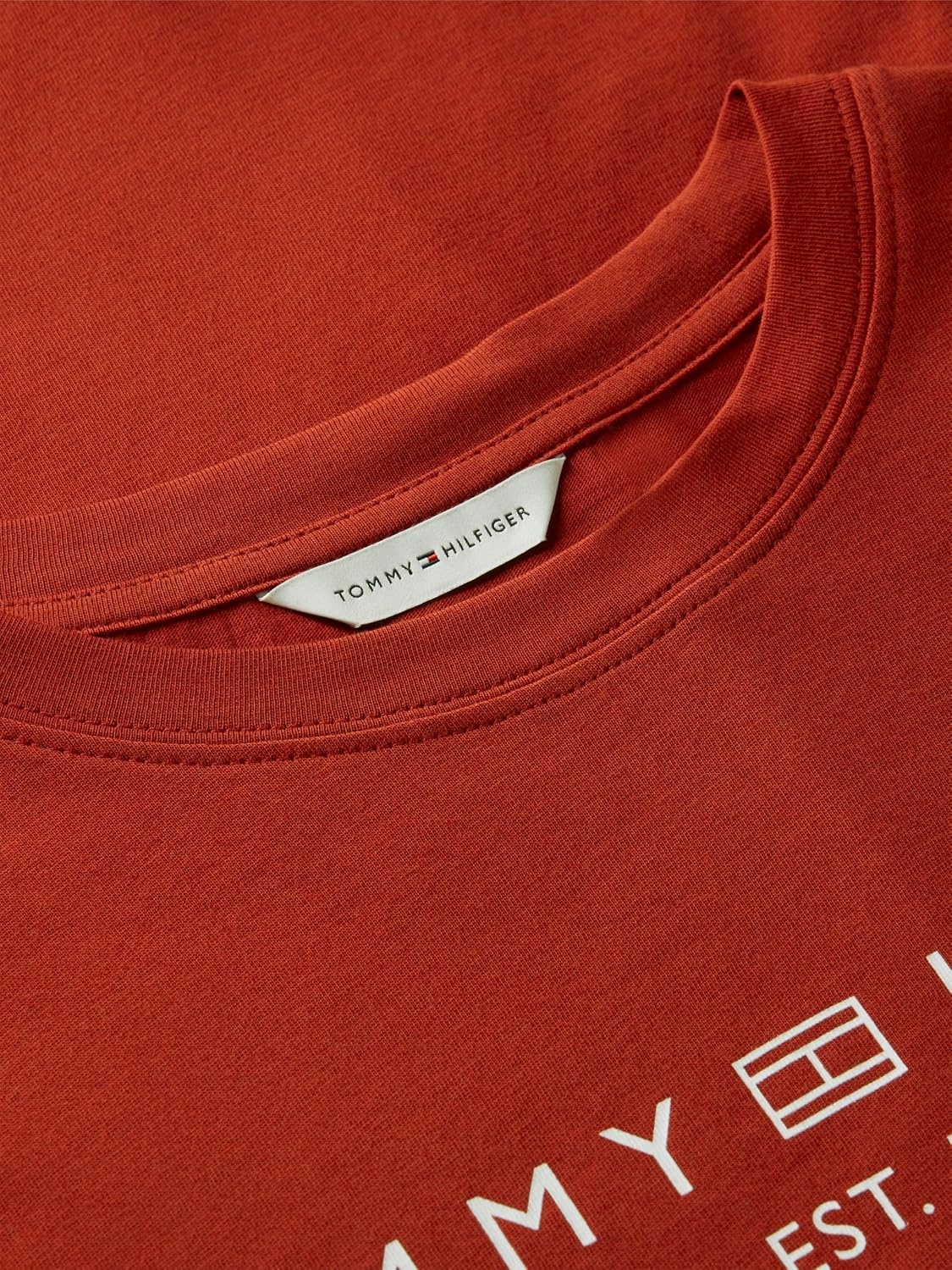 image:imageTommy Hilfiger Womens Short Sleeve Cotton Graphic Logo Crew Neck TShirtsDark Magma