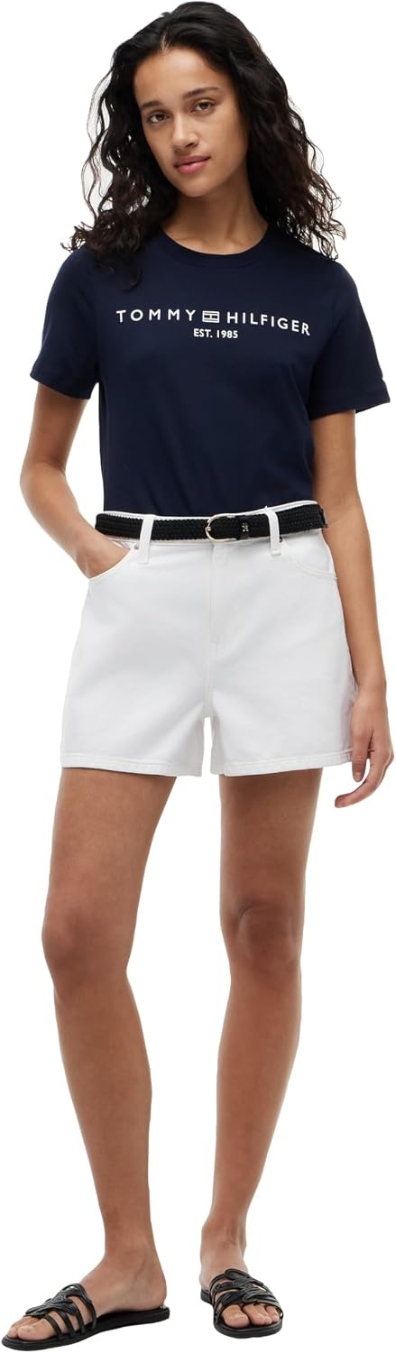 image:imageTommy Hilfiger Womens Short Sleeve Cotton Graphic Logo Crew Neck TShirtsDark Night Navy
