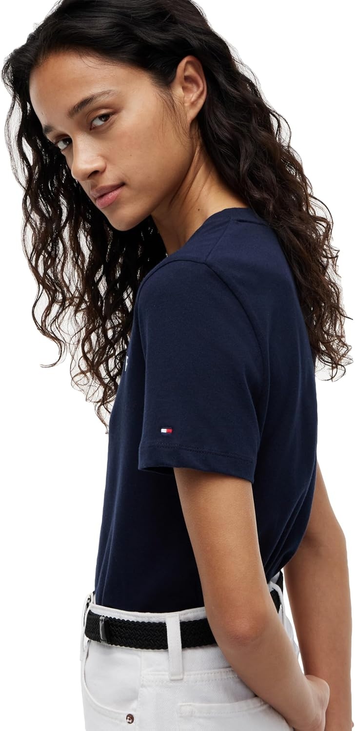 image:imageTommy Hilfiger Womens Short Sleeve Cotton Graphic Logo Crew Neck TShirtsDark Night Navy