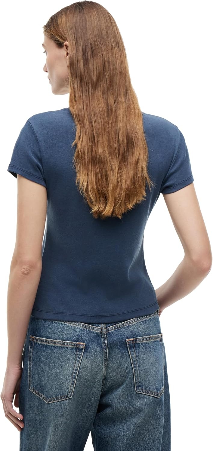 image:imageTommy Hilfiger Womens Short Sleeve Cotton Graphic Logo Crew Neck TShirtsDark Night NavyCrest