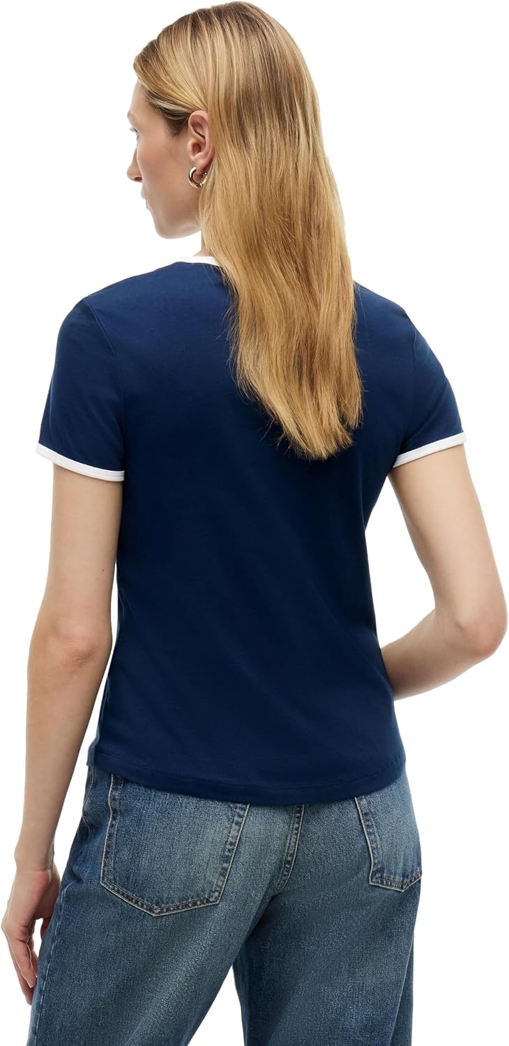 image:imageTommy Hilfiger Womens Short Sleeve Cotton Graphic Logo Crew Neck TShirtsDark Night NavyWhite