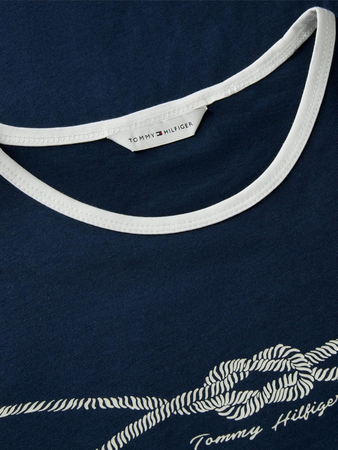 image:imageTommy Hilfiger Womens Short Sleeve Cotton Graphic Logo Crew Neck TShirtsDark Night NavyWhite