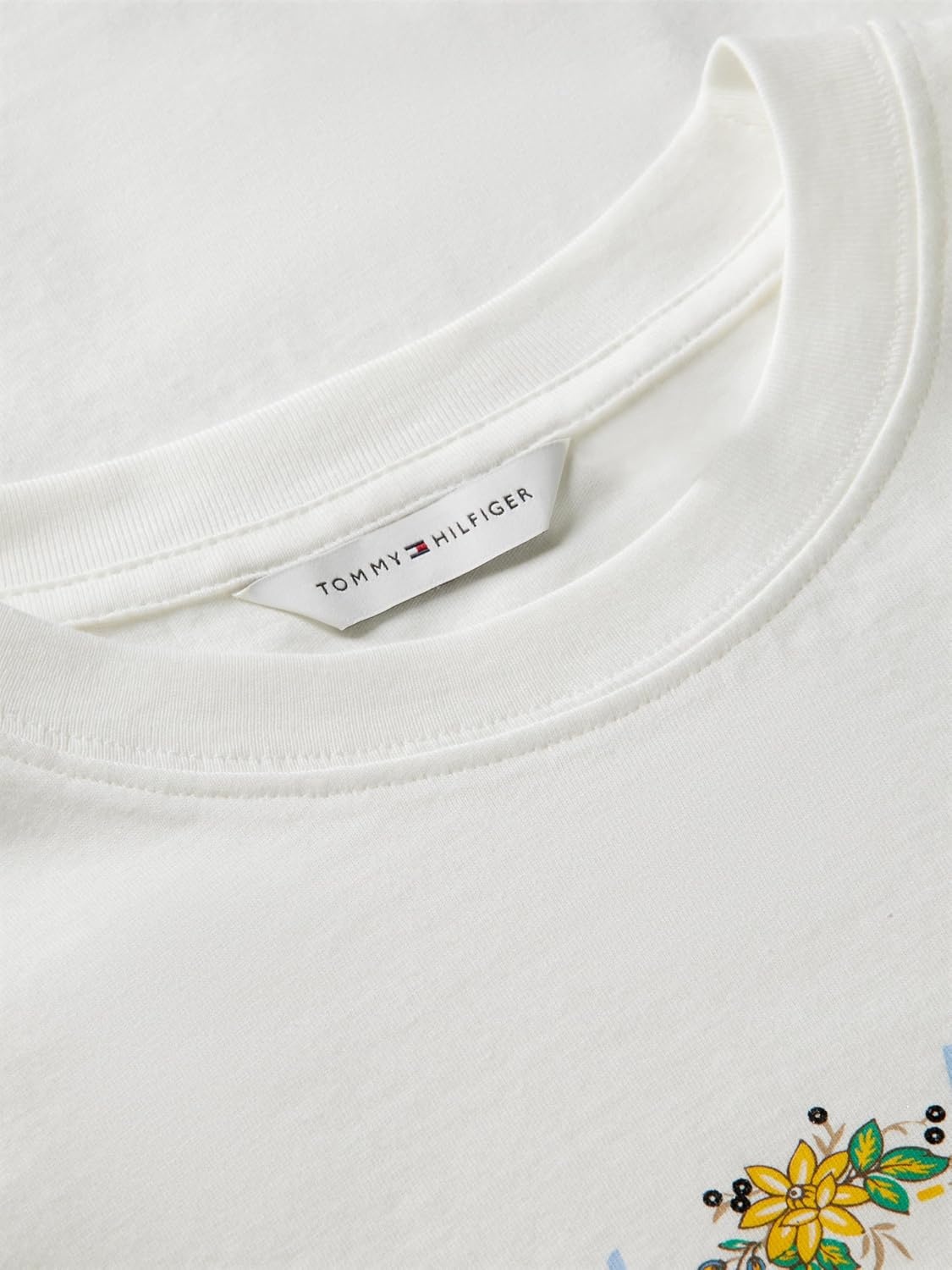 image:imageTommy Hilfiger Womens Short Sleeve Cotton Graphic Logo Crew Neck TShirtsEcruFloral