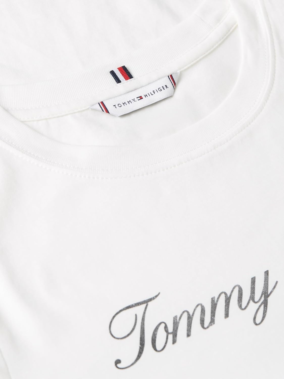 image:imageTommy Hilfiger Womens Short Sleeve Cotton Graphic Logo Crew Neck TShirtsEcruSilver