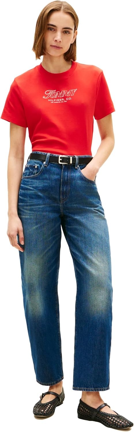 image:imageTommy Hilfiger Womens Short Sleeve Cotton Graphic Logo Crew Neck TShirtsFireworks