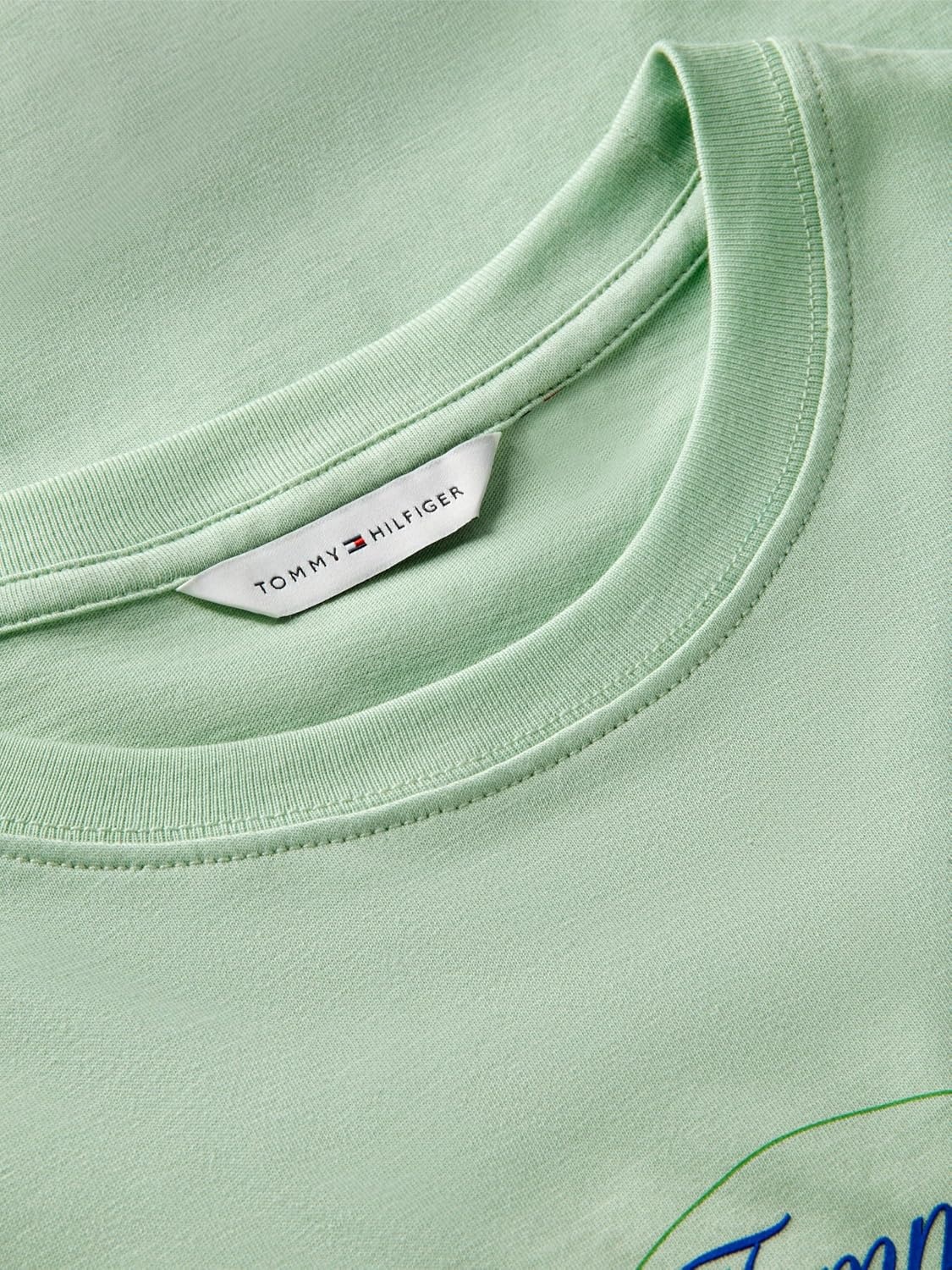 image:imageTommy Hilfiger Womens Short Sleeve Cotton Graphic Logo Crew Neck TShirtsGentle Jade
