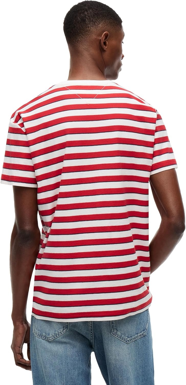 image:imageTommy Jeans Mens Short Sleeve Cotton Graphic TShirtsAncient White Stripe