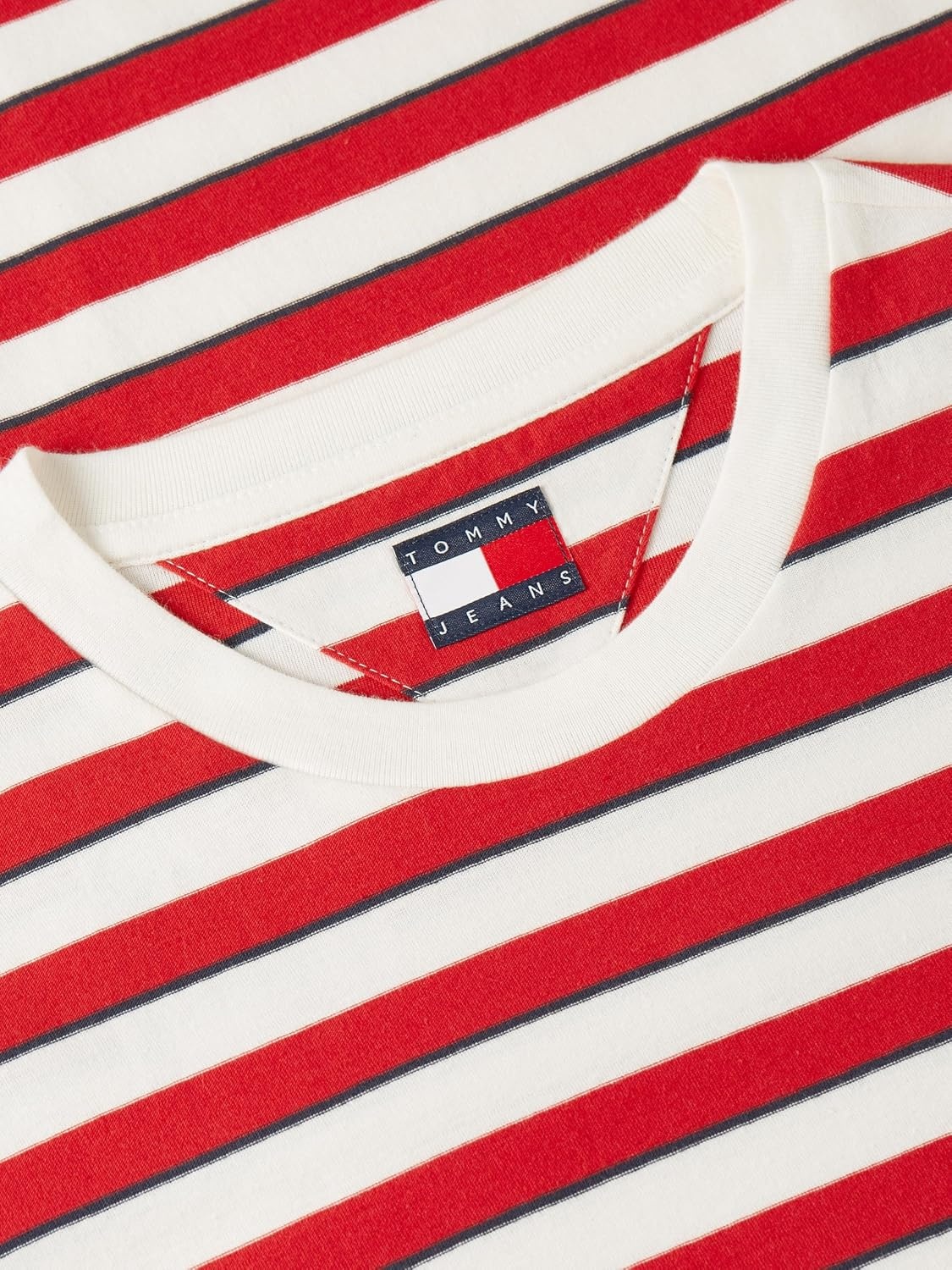image:imageTommy Jeans Mens Short Sleeve Cotton Graphic TShirtsAncient White Stripe