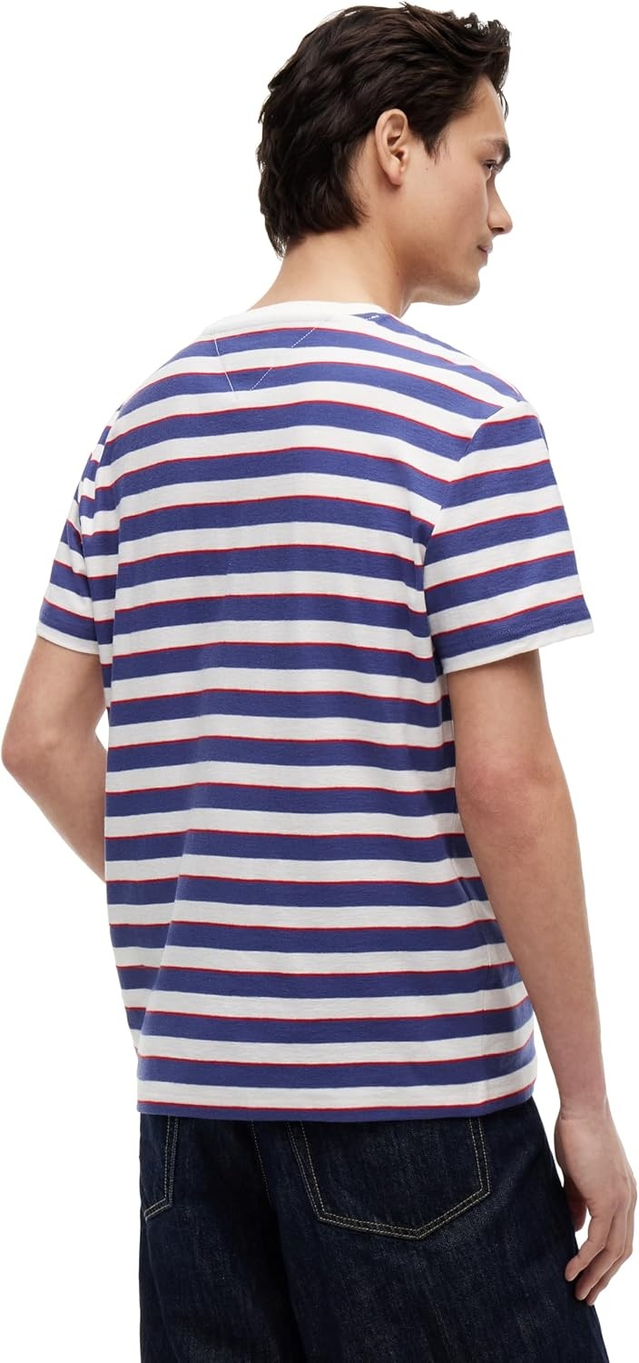 image:imageTommy Jeans Mens Short Sleeve Cotton Graphic TShirtsBlue Storm Stripe