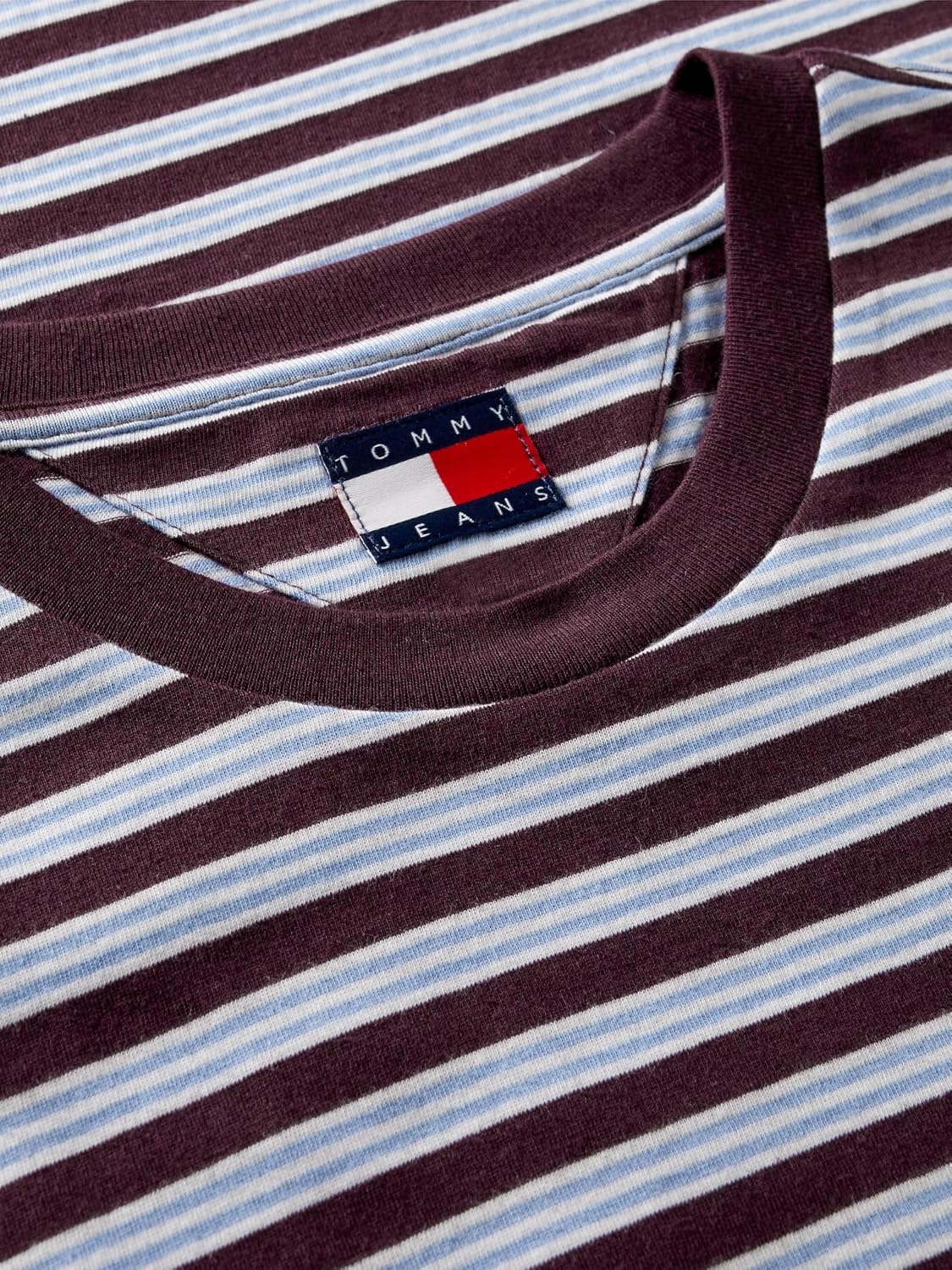 image:imageTommy Jeans Mens Short Sleeve Cotton Graphic TShirtsCalypso Berry Stripe