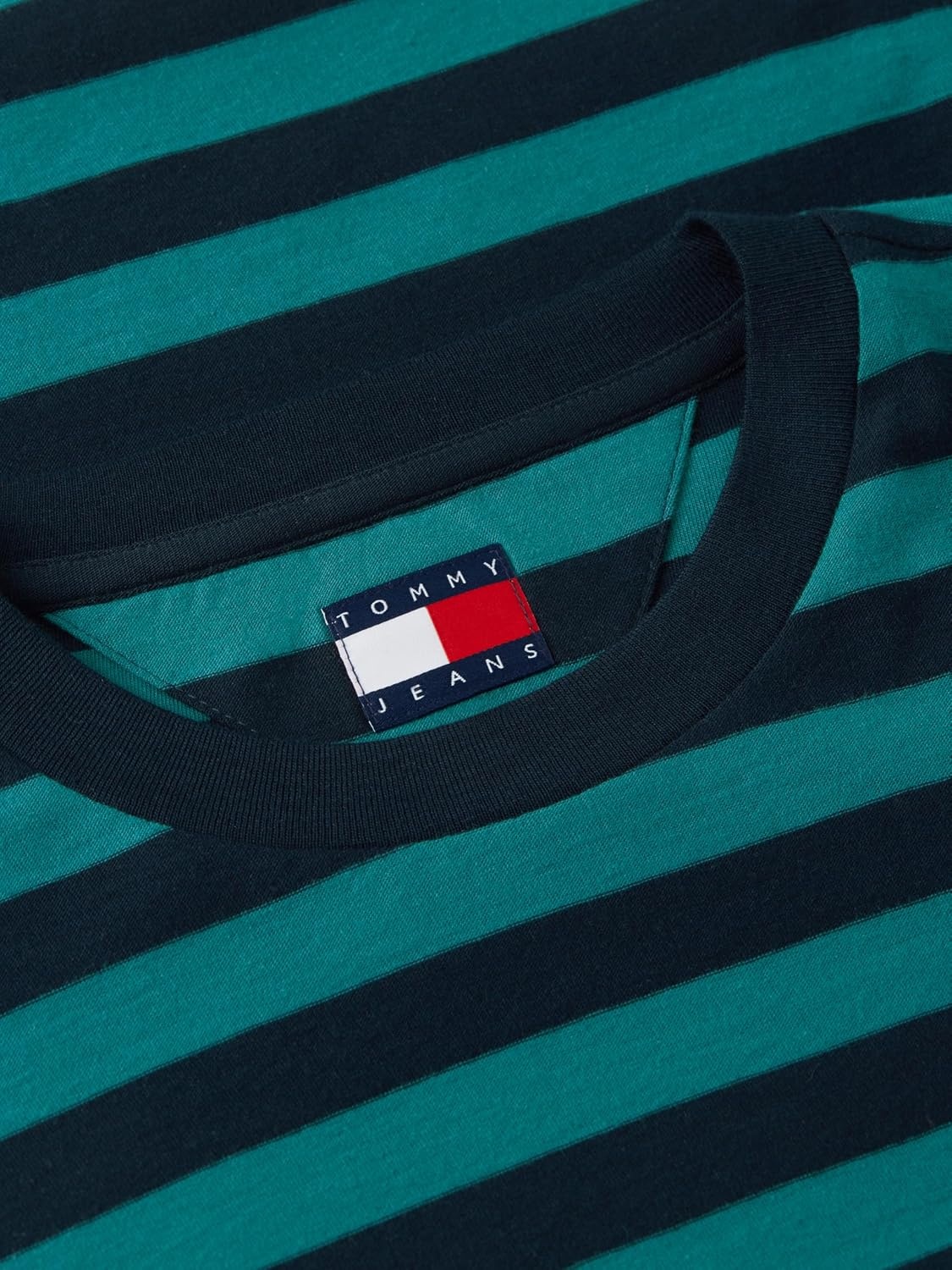 image:imageTommy Jeans Mens Short Sleeve Cotton Graphic TShirtsPolar Teal Stripe