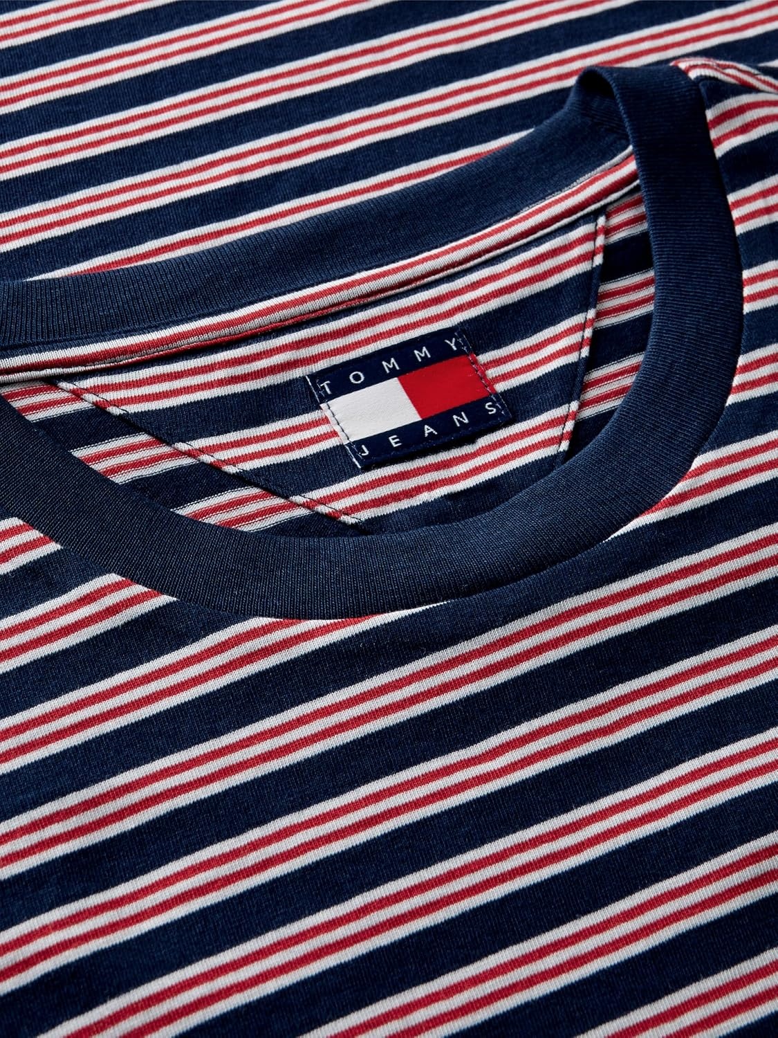 image:imageTommy Jeans Mens Short Sleeve Cotton Graphic TShirtsScarlet Flare Stripe