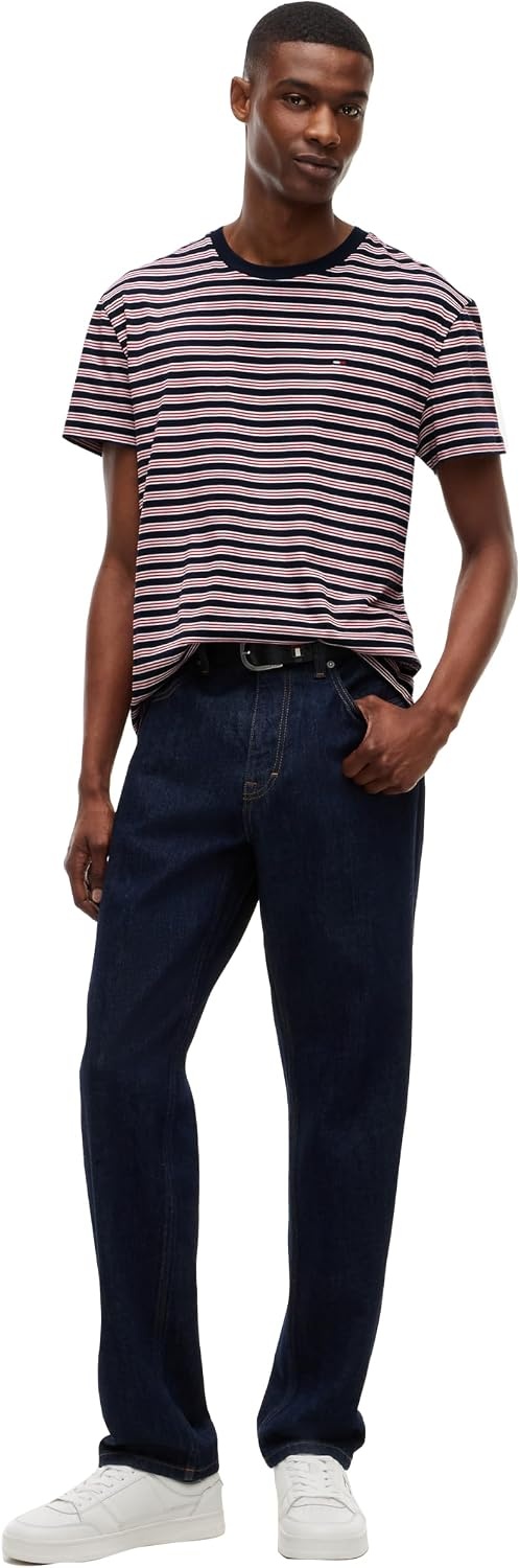 image:imageTommy Jeans Mens Short Sleeve Cotton Graphic TShirtsScarlet Flare Stripe
