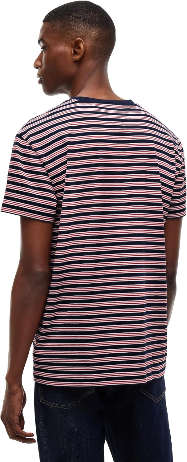image:imageTommy Jeans Mens Short Sleeve Cotton Graphic TShirtsScarlet Flare Stripe