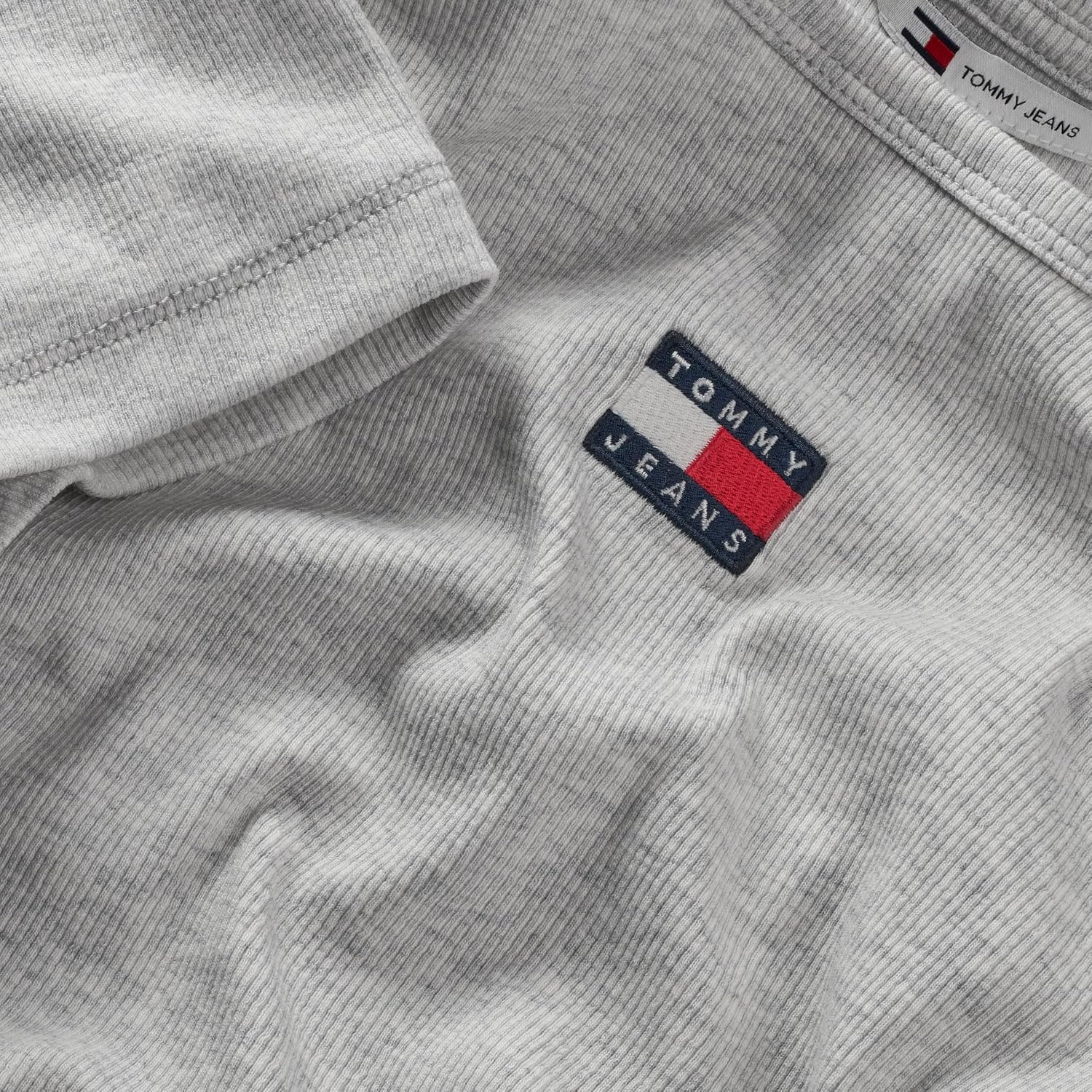 image:imageTommy Jeans Womens Graphic Tee with Embroidered Flag DetailIce Grey Heather