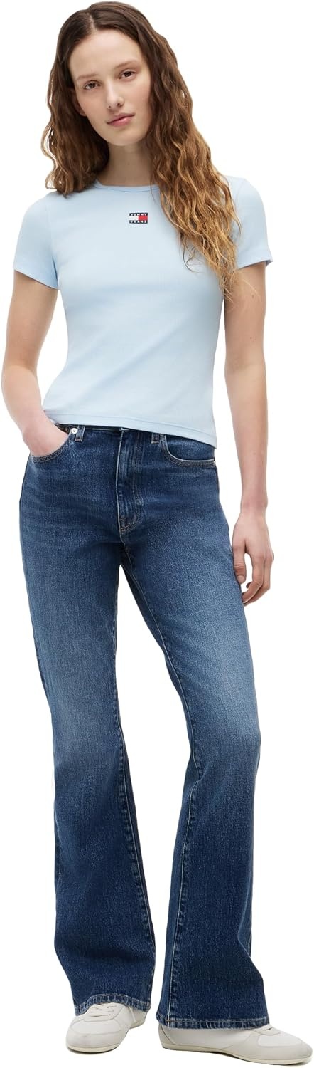 image:imageTommy Jeans Womens Graphic Tee with Embroidered Flag DetailKingly Blue