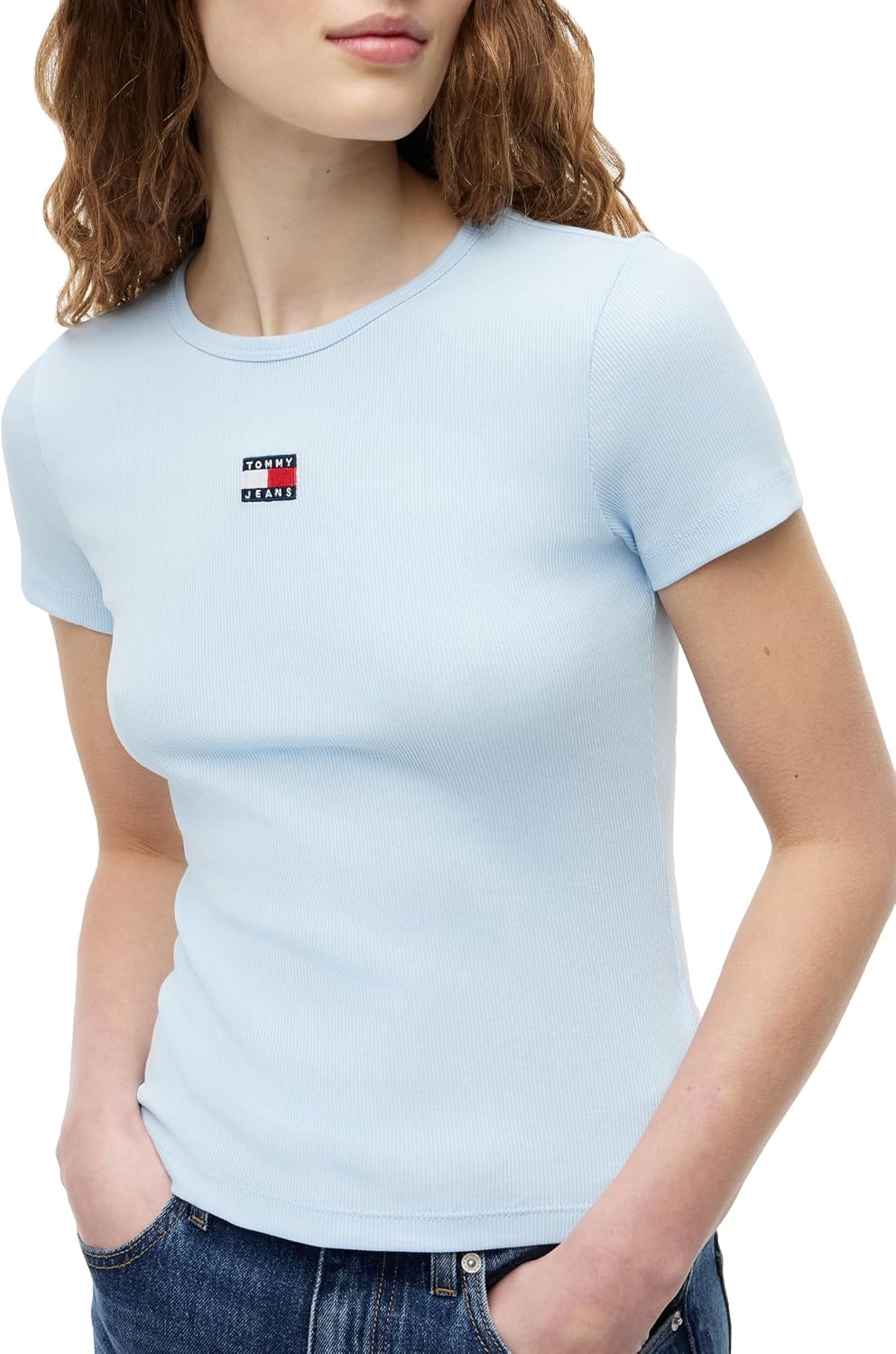 image:imageTommy Jeans Womens Graphic Tee with Embroidered Flag DetailKingly Blue