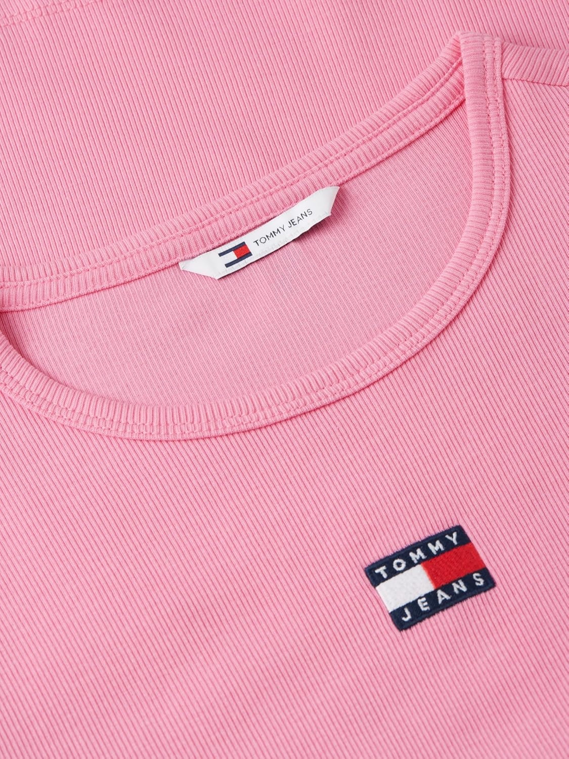 image:imageTommy Jeans Womens Graphic Tee with Embroidered Flag DetailPink Daisy