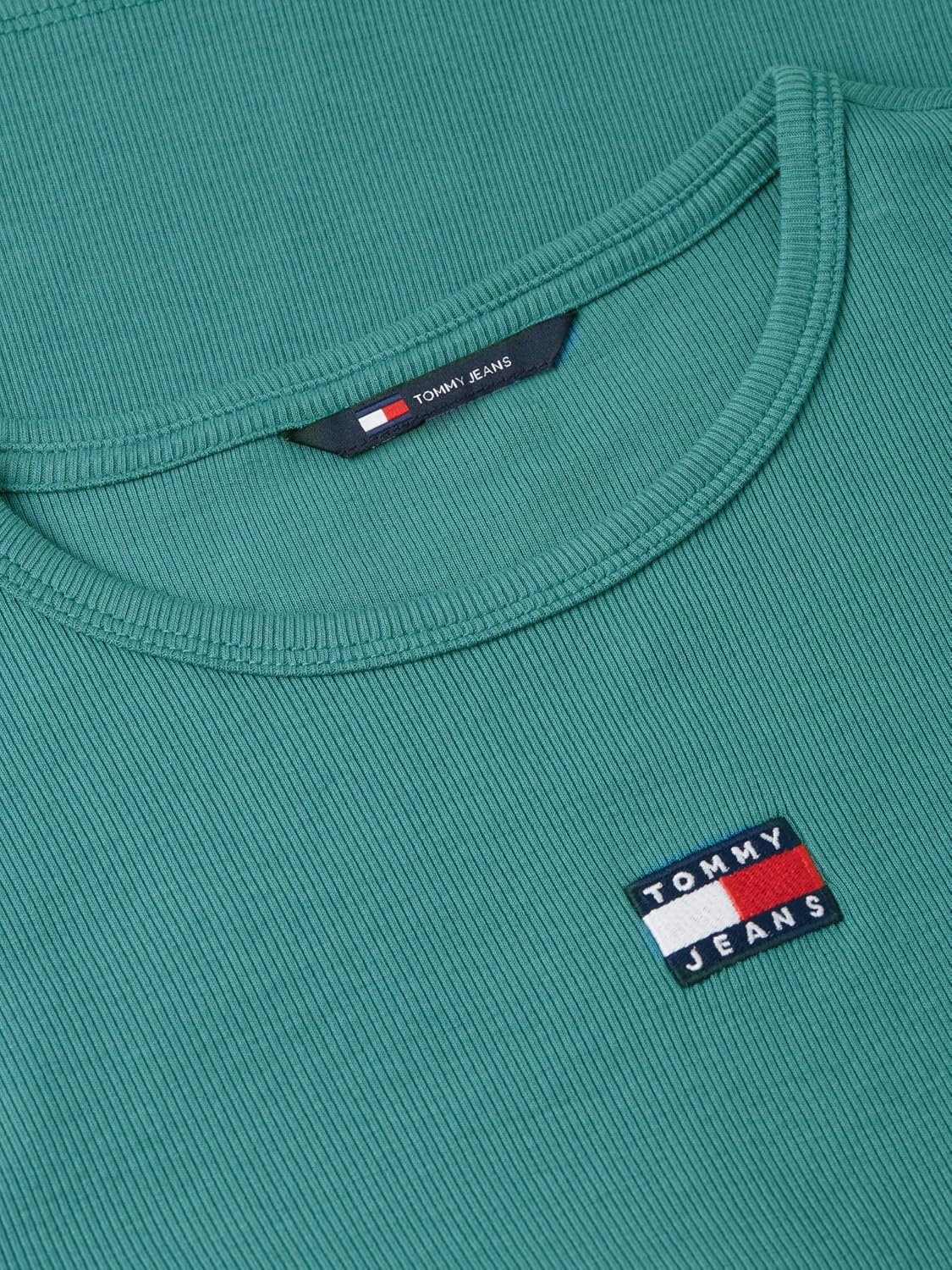 image:imageTommy Jeans Womens Graphic Tee with Embroidered Flag DetailPlatinum Teal