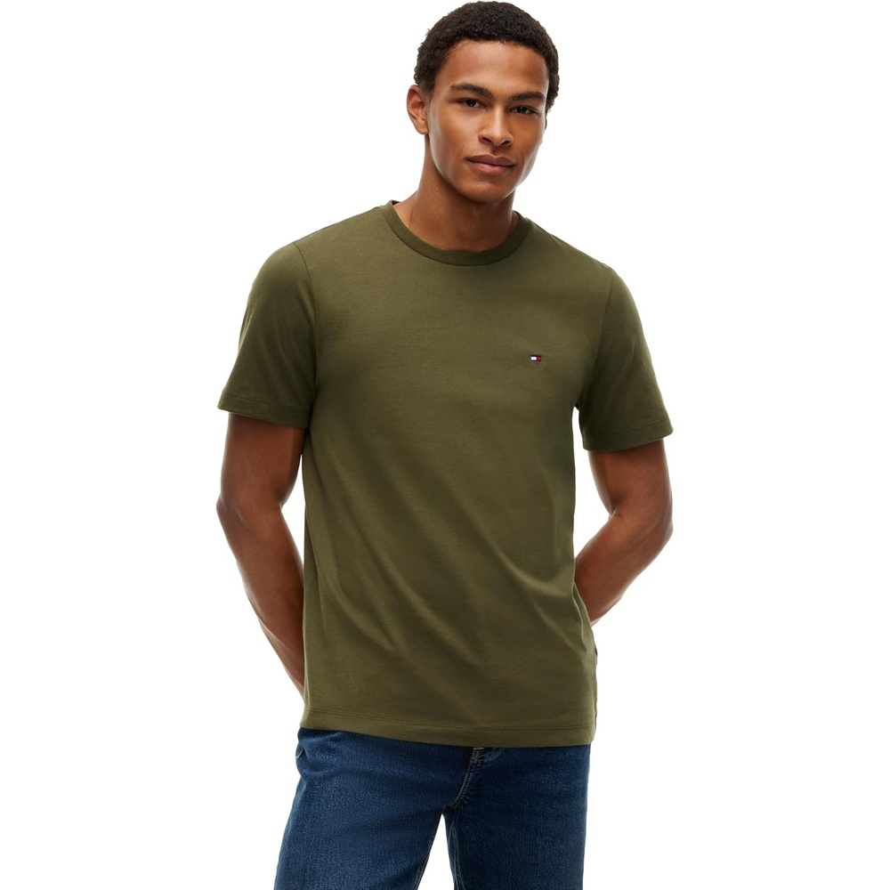 image:imageTommy Hilfiger Mens Short Sleeve Cotton Crewneck TShirts in Regular FitHuntsman Green